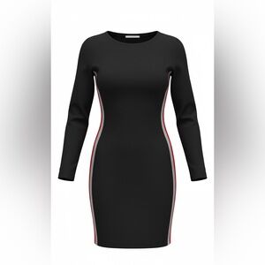 Black and Red Long Sleeve Dress